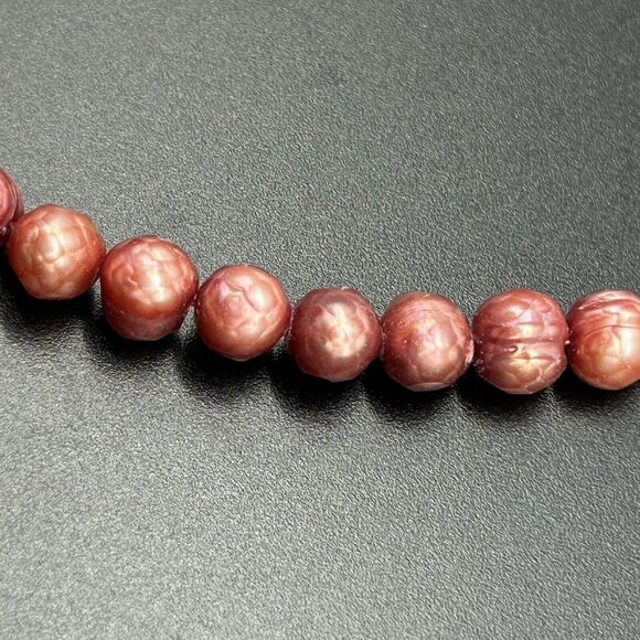 Smokey Quartz Boroque Red Fresh Water Pearl 925 Sterling Silver Necklace - Picture 8 of 13